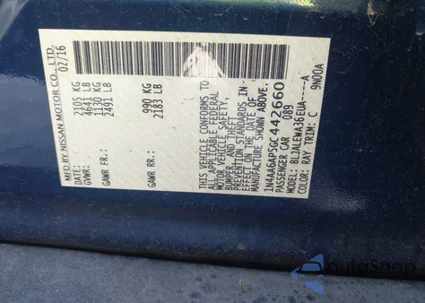 2016 Nissan Maxima 3.5 Sl from USA, damaged, VIN 1N4AA6AP5GC442660